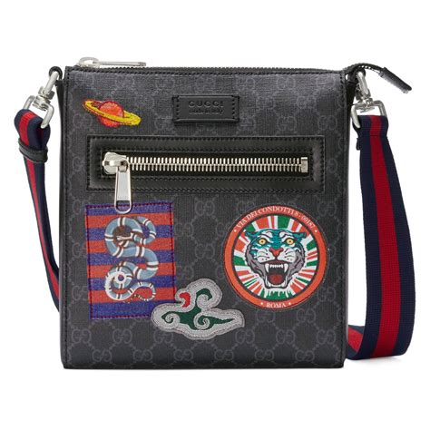 black gg supreme night courrier bag replica|Gucci GG Supreme small messenger bag.